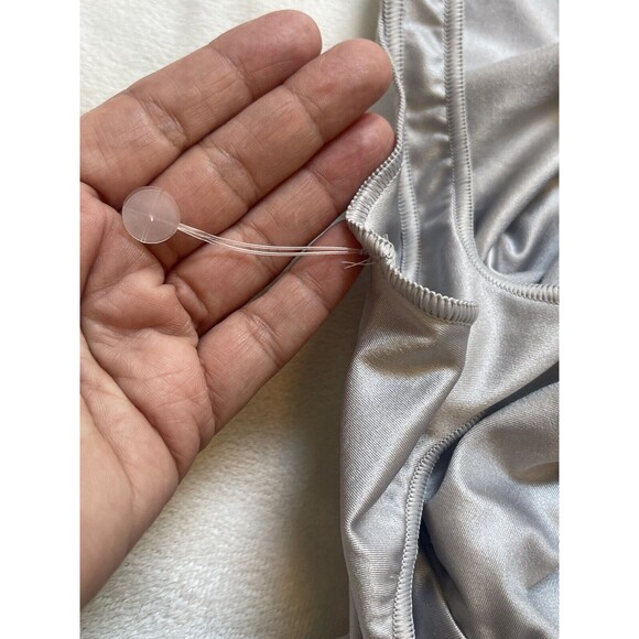 Oseree Glow One Shoulder Swimsuit In Silver SS Sm New W/O Tag - Picture 10 of 12